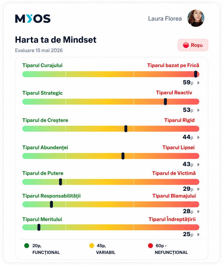 Harta de Mindset din MiOS: cele 7 tipare, de la funcțional la nefuncțional